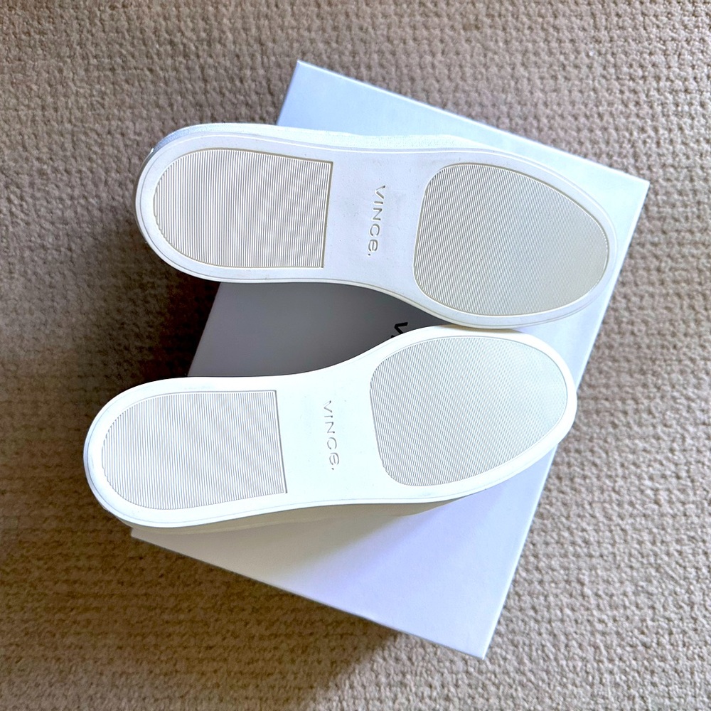NEW Vince white leather platform sneakers for women - Picture 5 of 10